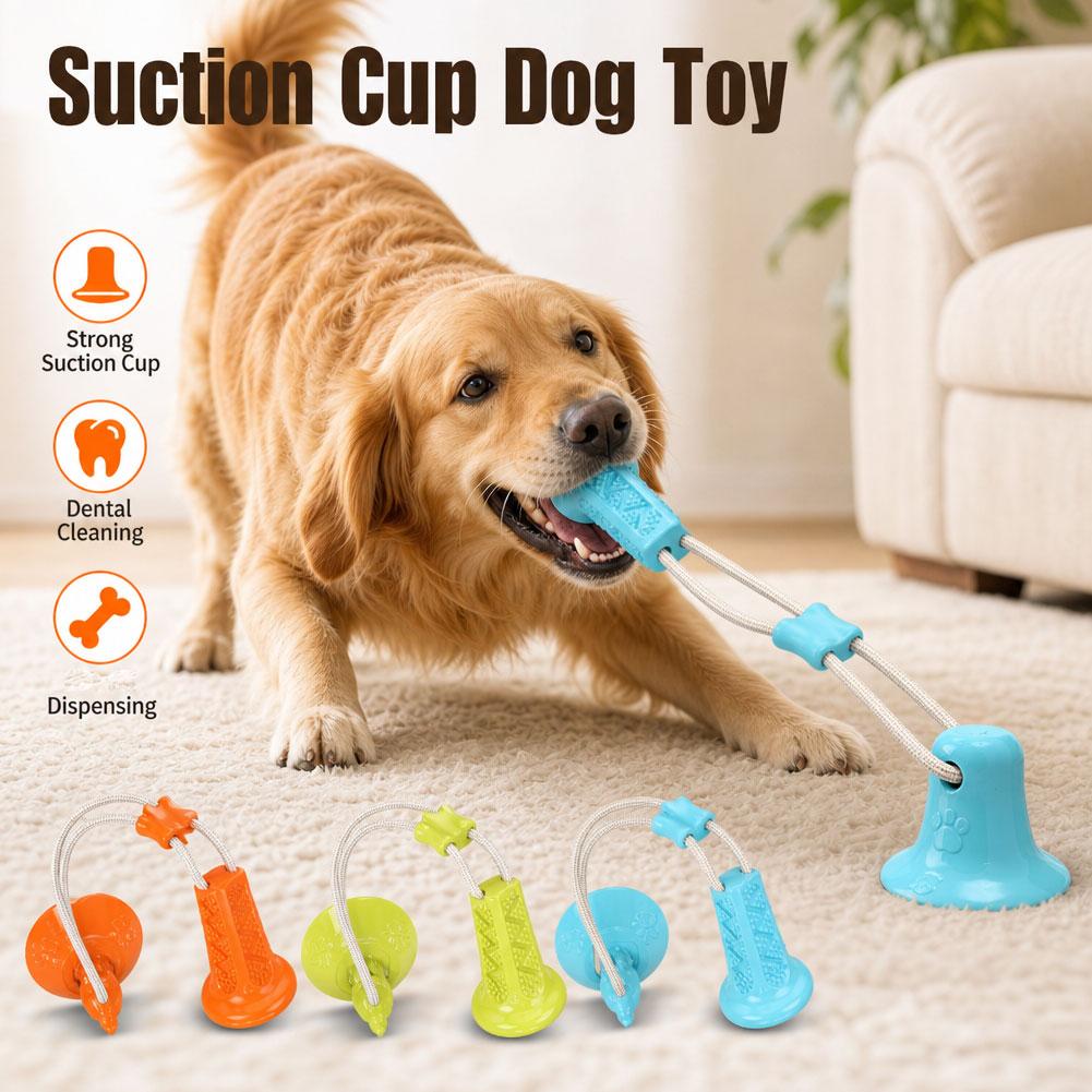 Suction Cup Dog Tug Toy - 흡착식 강아지 씹는 장난감, 인터랙티브 줄다리기