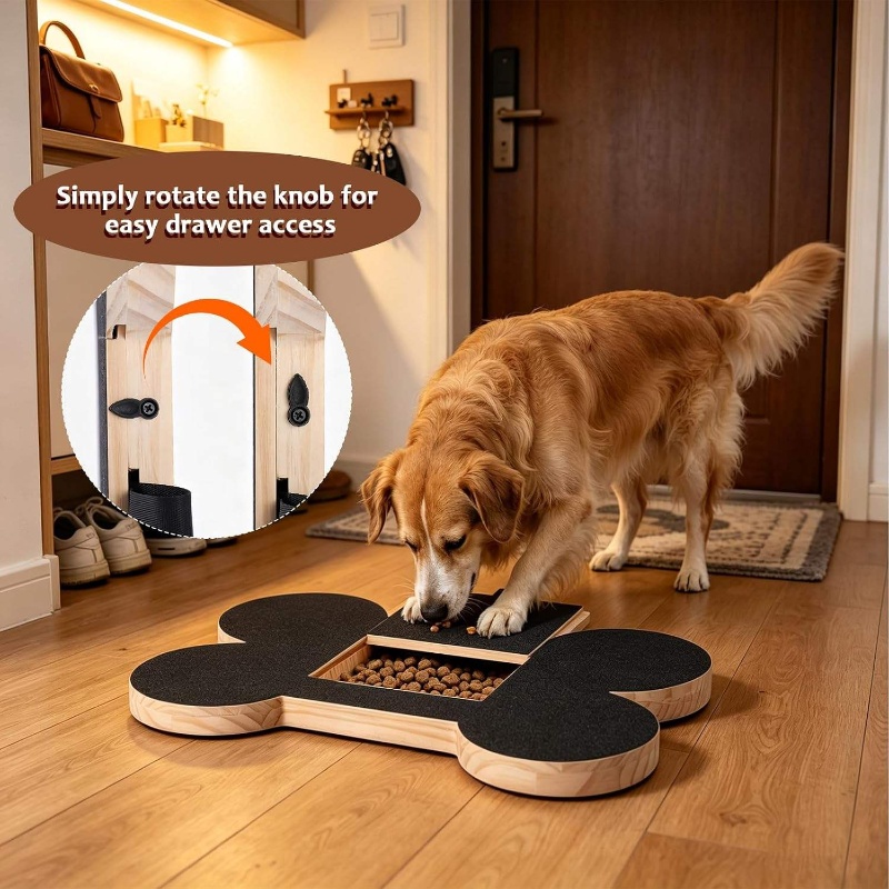 Suction Cup Dog Tug Toy - 강아지용 나무 스크래칭 보드, 간식 보관함