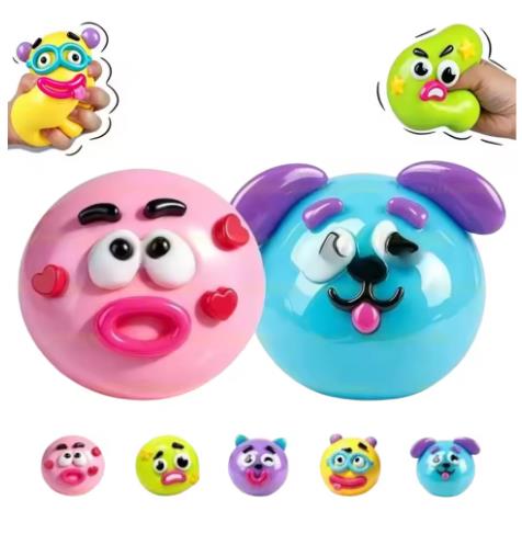 Interactive Squeaky Plush Dog Toy - DIY 스머쉬 스퀴시 강아지 얼굴 교체