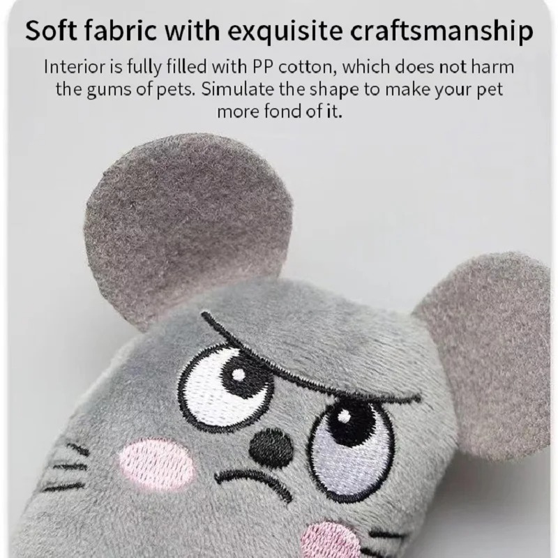 Catnip Interactive Plush Mouse - 귀여운 고양이 장난감 재미있는 인터랙티브 플러시