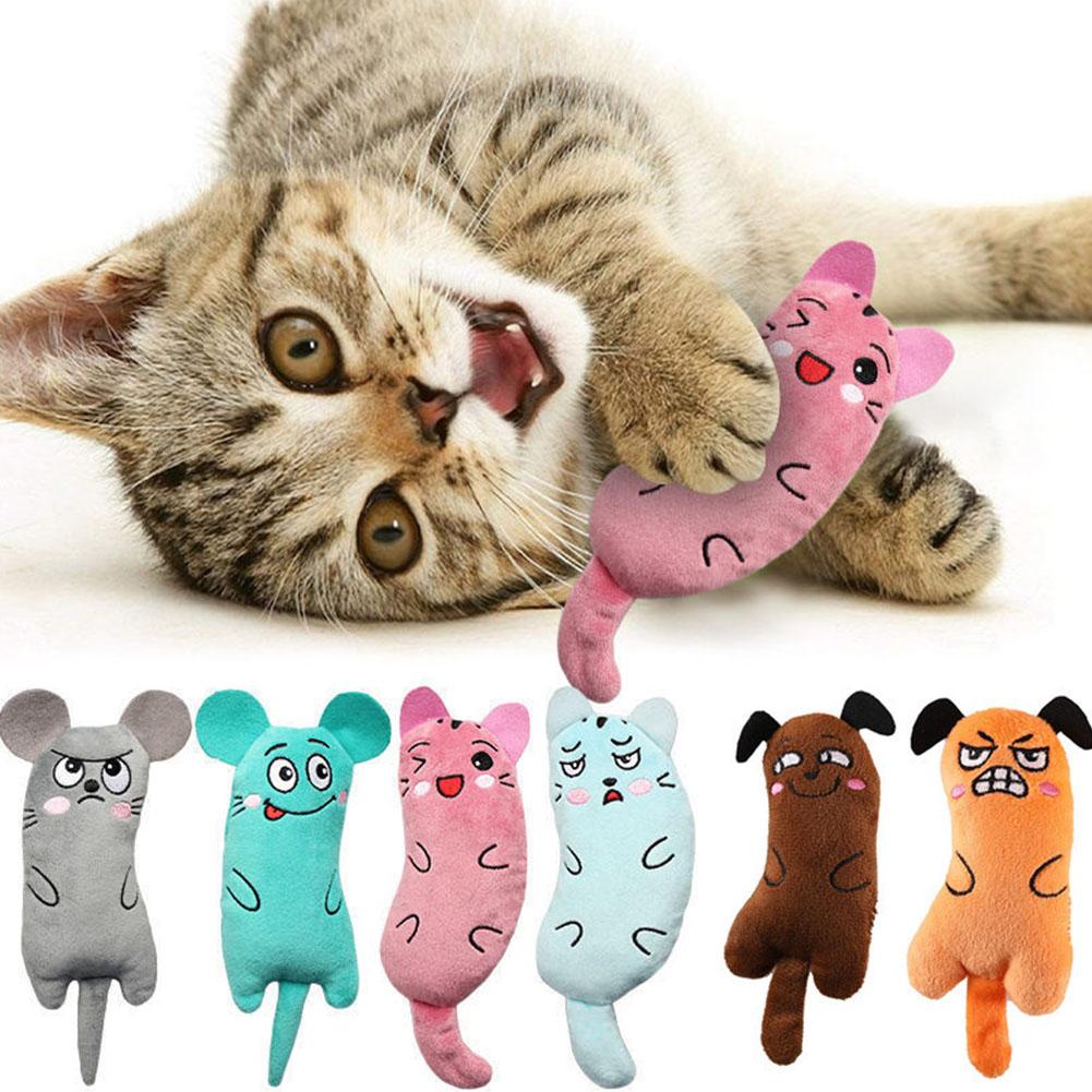 Catnip Interactive Plush Mouse - 만화 표정 고양이 장난감 플러시 애완용품