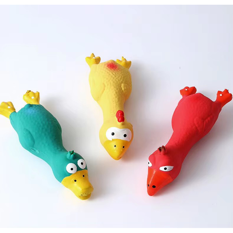 Interactive Squeaky Plush Dog Toy - 귀여운 강아지 삑삑이 장난감 라텍스 닭