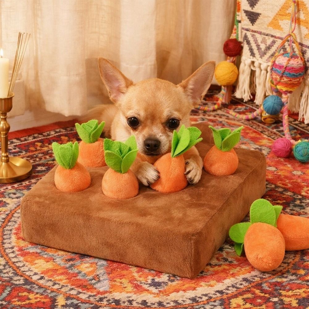 Dog Puzzle Feeder Toy - 스트레스 해소 당근 스너플 매트, 분리