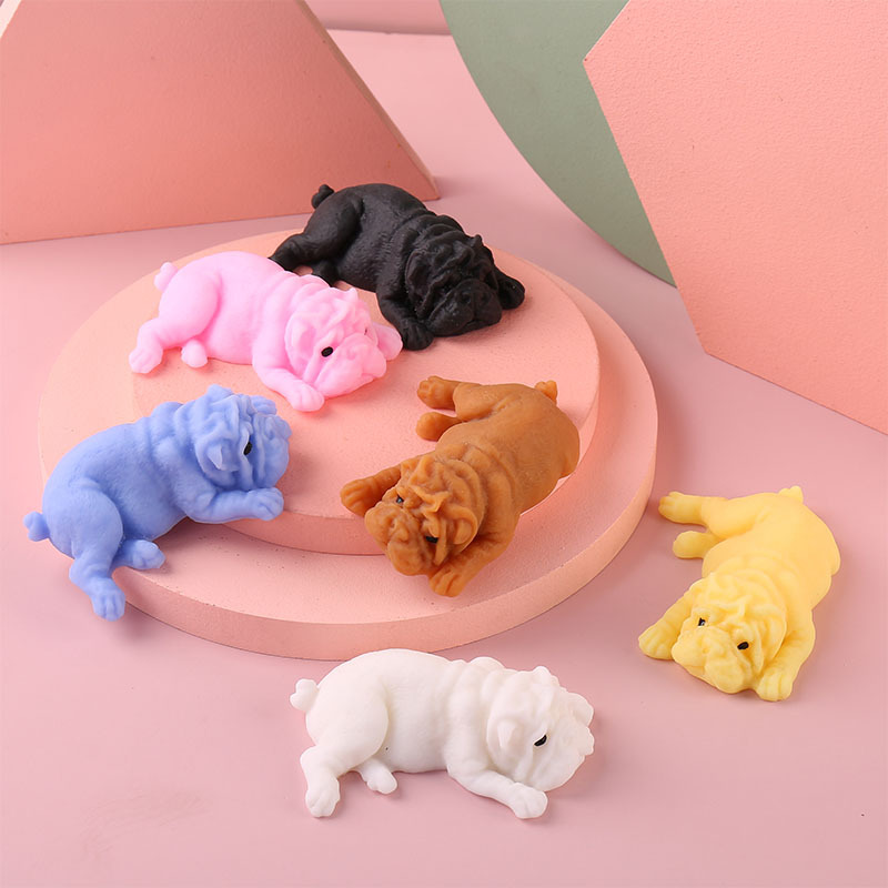 Interactive Squeaky Plush Dog Toy - Squishy Dogs 애니메이션 Fidget 장난감 퍼즐