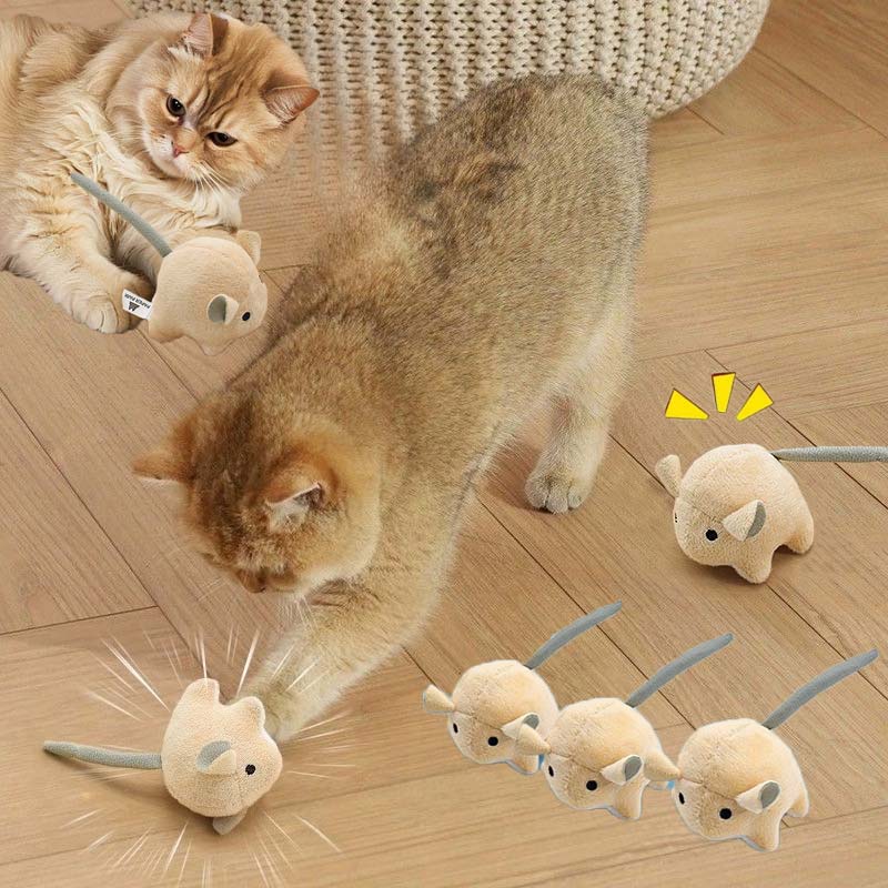 Catnip Interactive Plush Mouse - 전기 플러시 마우스 캣닢 고양이 장난감