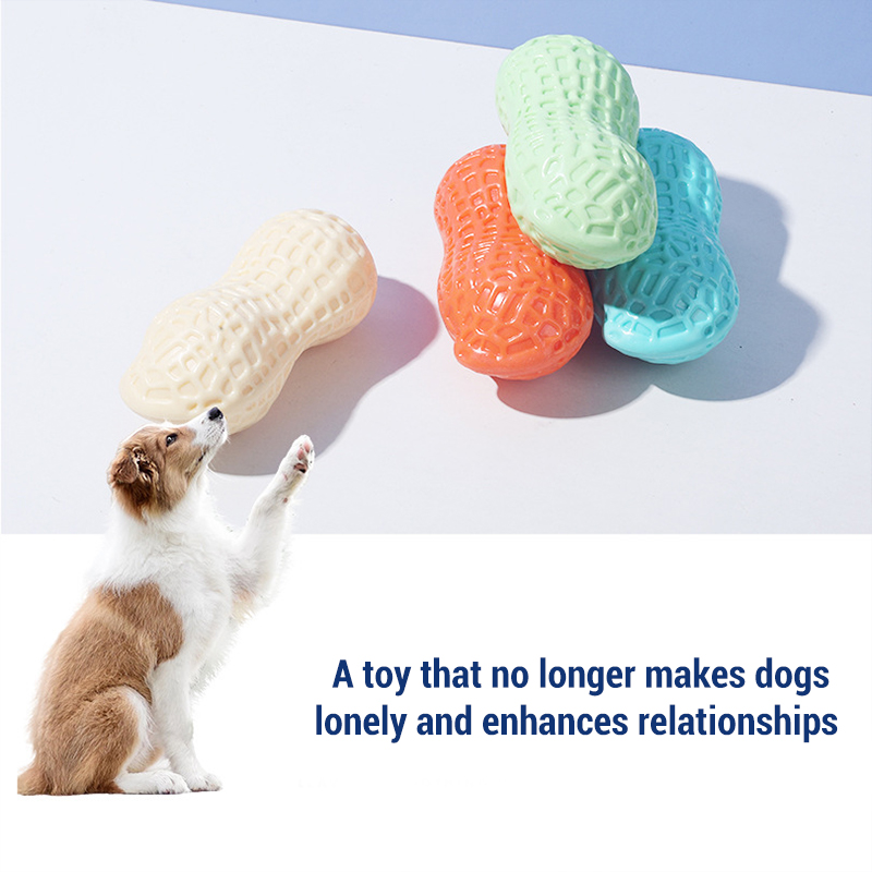 Teeth Cleaning Dog Chew Bone - 삐걱거리는 땅콩뼈 모양 강아지 씹는 장난감,