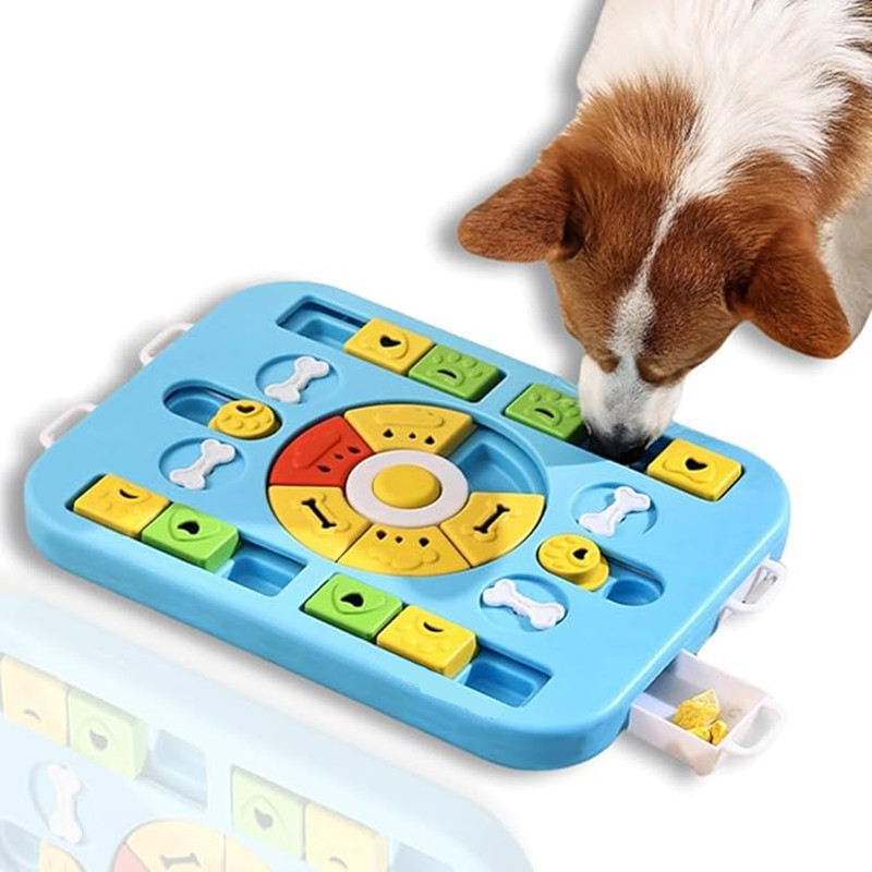 Dog Puzzle Feeder Toy - 대형, 중형, 소형견 및 고양이용 인터랙티브
