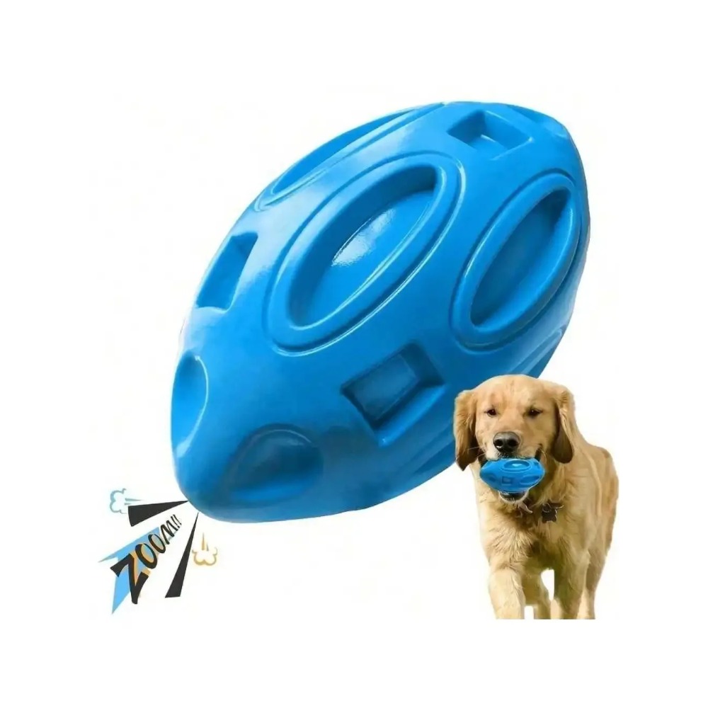 Interactive Squeaky Plush Dog Toy - 1개입 파괴 불가능한 삑삑이 럭비공 강아지