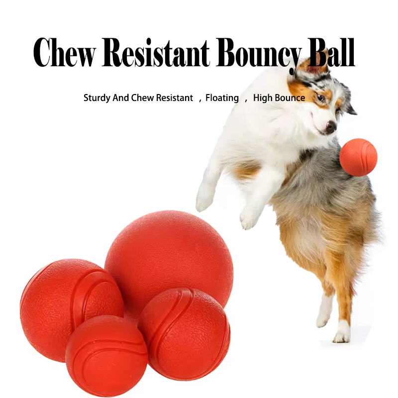 Indestructible Dog Chew Toy - 튼튼한 고무 강아지용 바운시 볼, 파괴