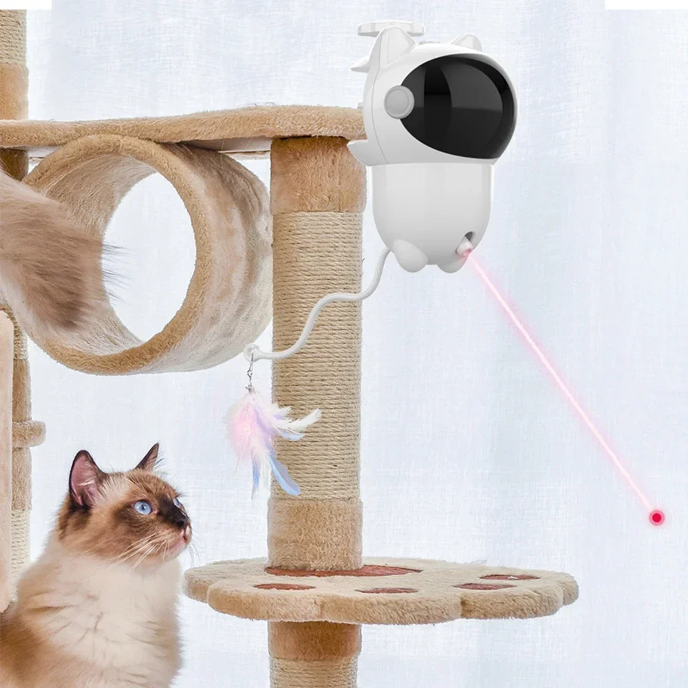 Laser Pointer Cat Toy Automatic - 360도 회전하는 고양이 레이저 장난감, 애완동물