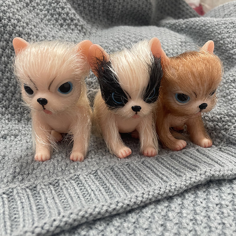 Interactive Squeaky Plush Dog Toy - 5인치 전신 실리콘 귀여운 미니 동물