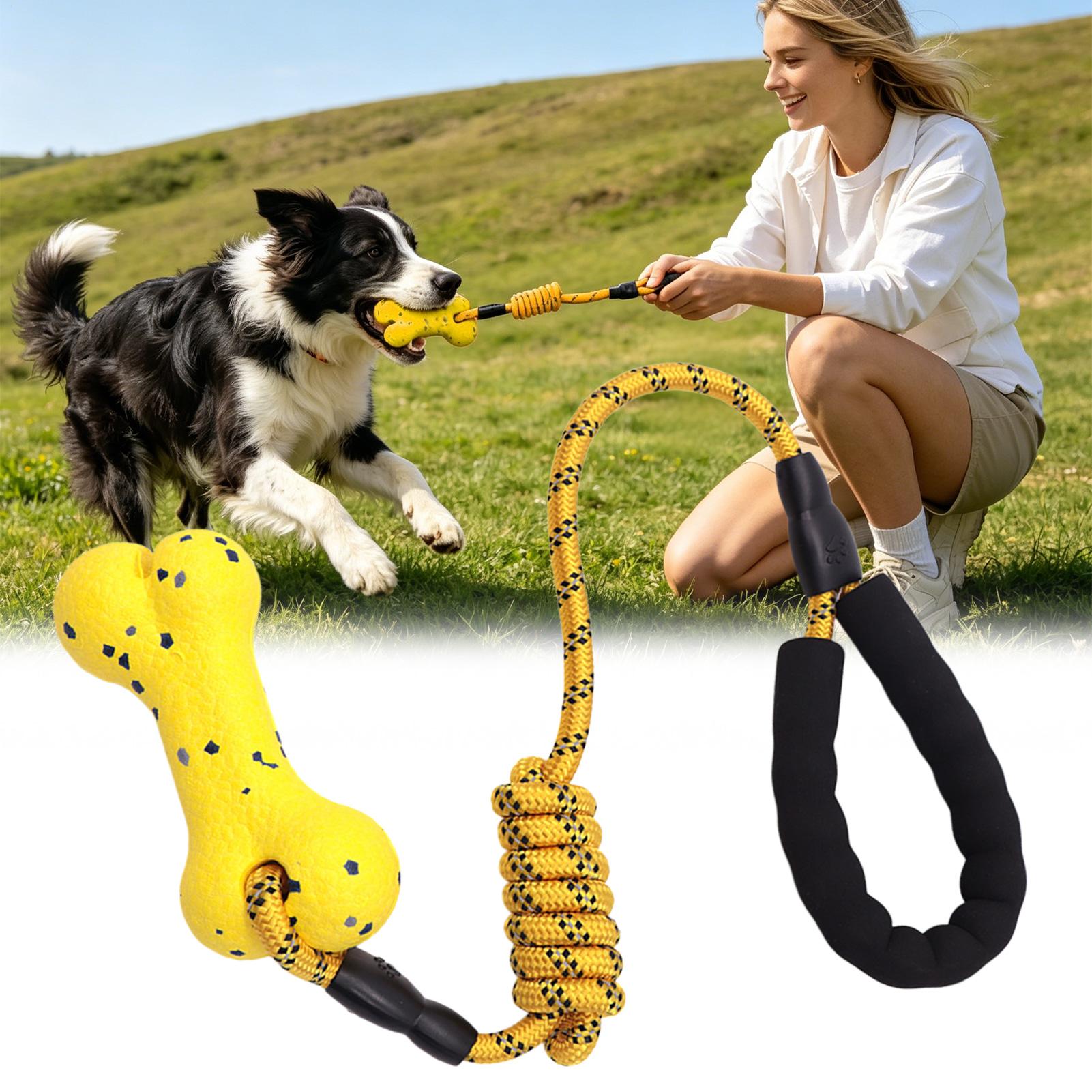 Dog Rope Toy Aggressive Chewers - 견인놀이용 강아지 장난감, 인터랙티브 뼈 모양