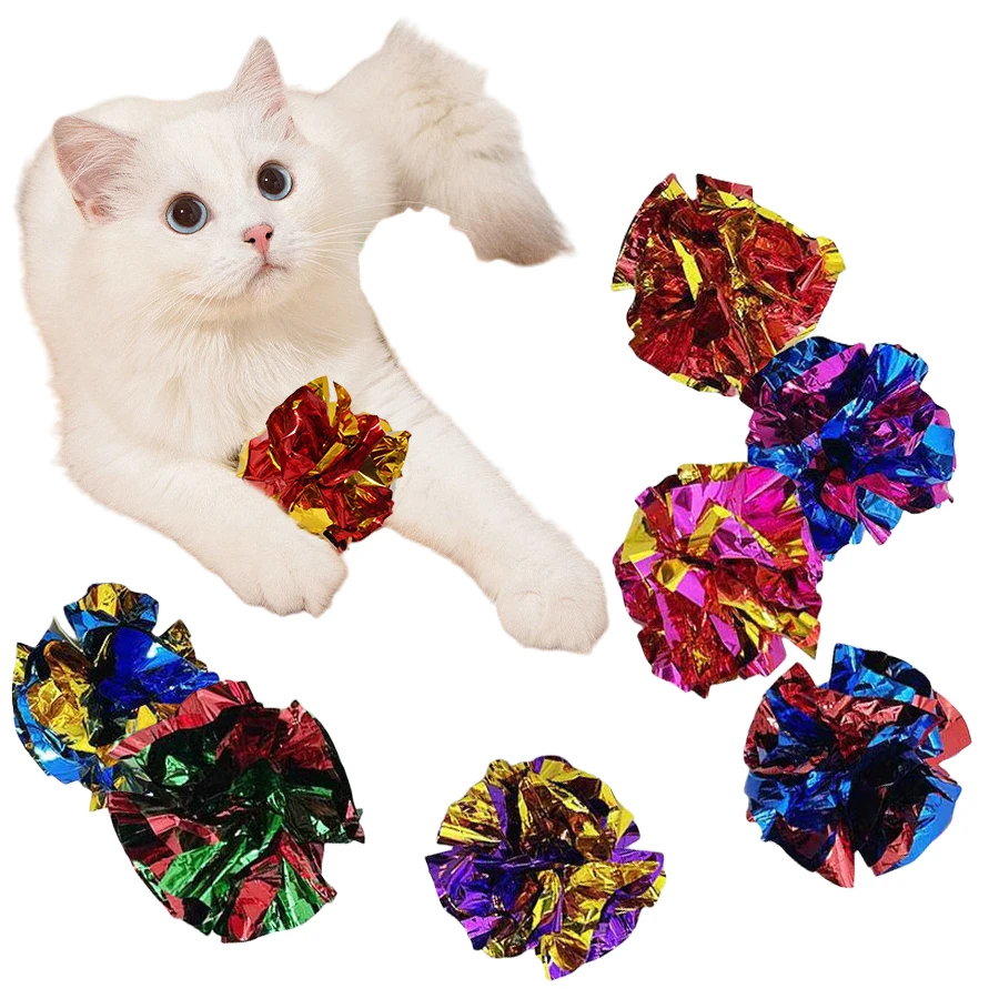 Laser Pointer Cat Toy Automatic - 5/10개 크링클 볼 고양이 장난감, 크리클링