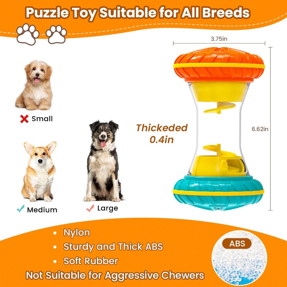 조용한 롤링 간식 배출 장난감 – 조절 가능한 퍼즐 레 - Rubber Treat Dispensing Dog Toy 리뷰 및 가격