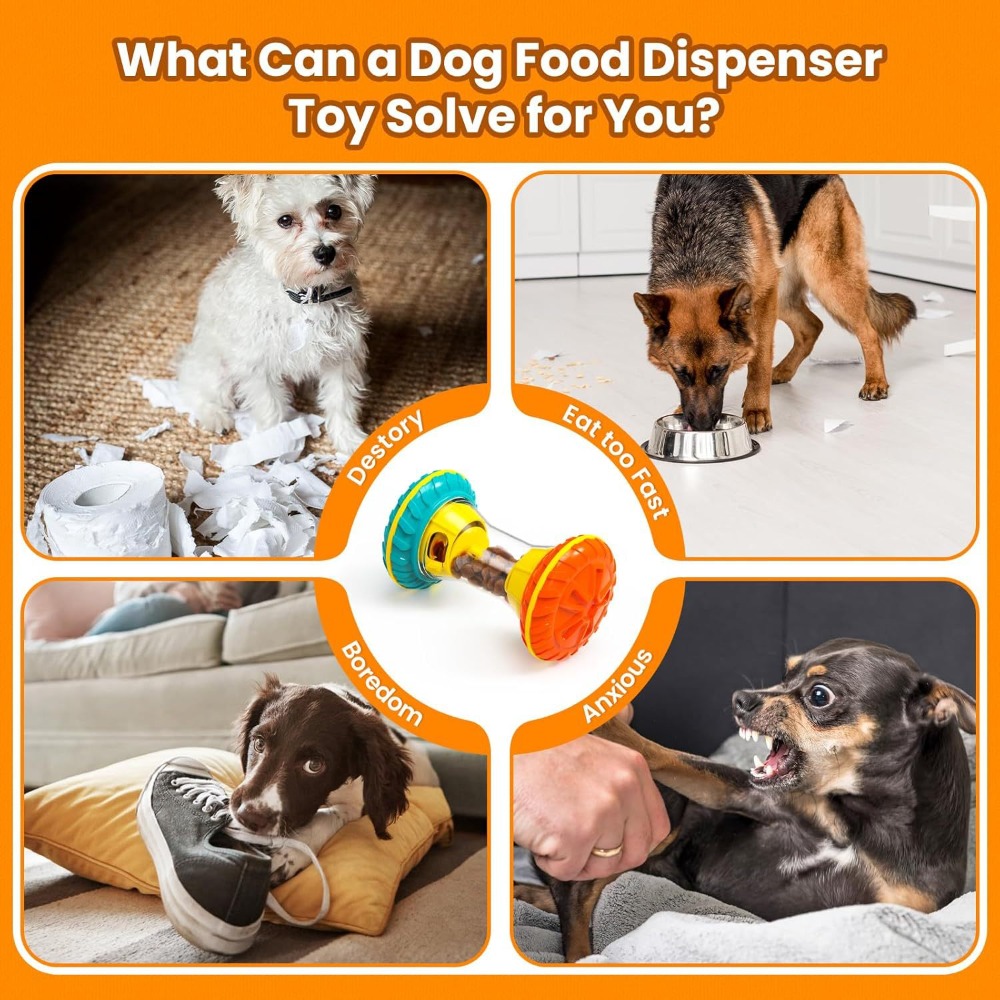 조용한 롤링 간식 배출 장난감 – 조절 가능한 퍼즐 레 - Rubber Treat Dispensing Dog Toy 리뷰 및 가격