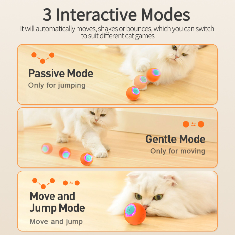 ROJECO 고양이 장난감 스마트 대화 형 고양이 튀는 - Automatic Moving Dog Ball 리뷰 및 가격