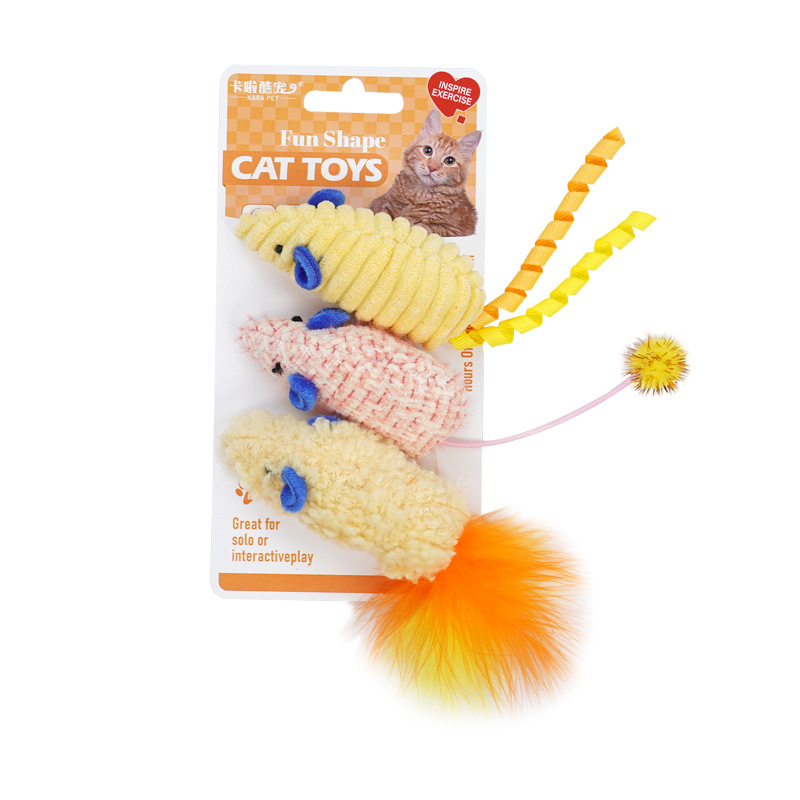 고양이 장난감 3개 세트 플러시 모조 쥐 물림 소리 장 - Catnip Interactive Plush Mouse 리뷰 및 가격