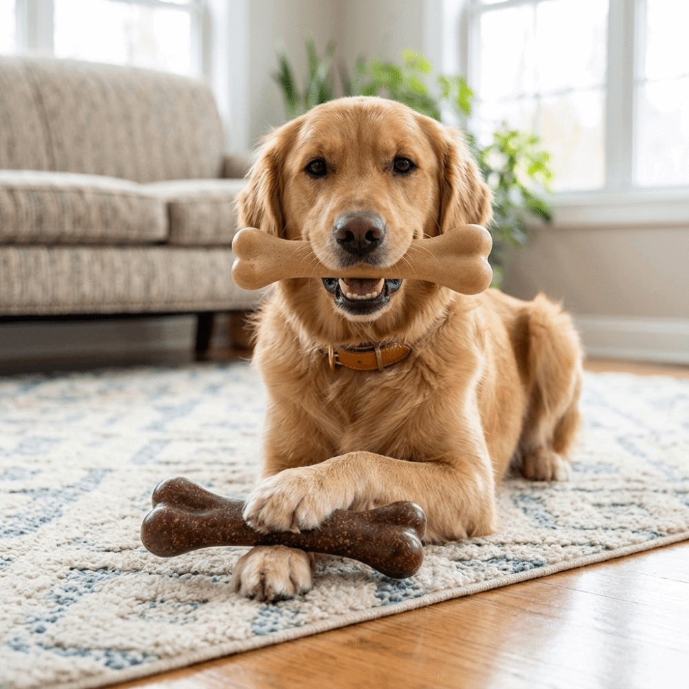 뼈 모양의 소고기 향이 나는 내구성 강한 씹는 장난감, - Teeth Cleaning Dog Chew Bone 리뷰 및 가격