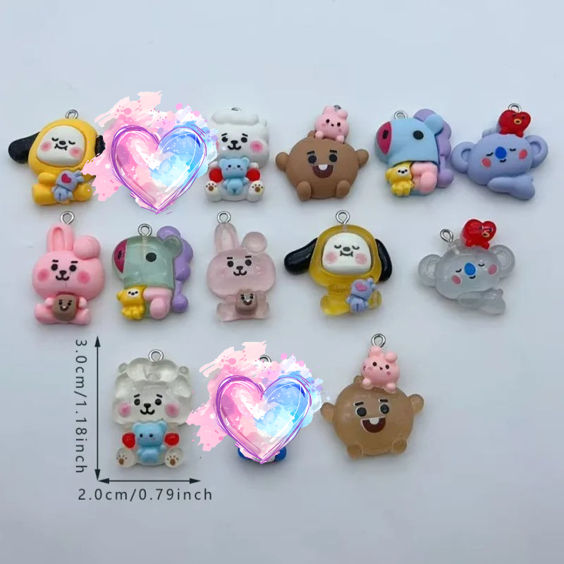BT21 다채로운 만화 캐릭터 레진 투명 강아지와 코알 - Dog Toys 리뷰 및 가격