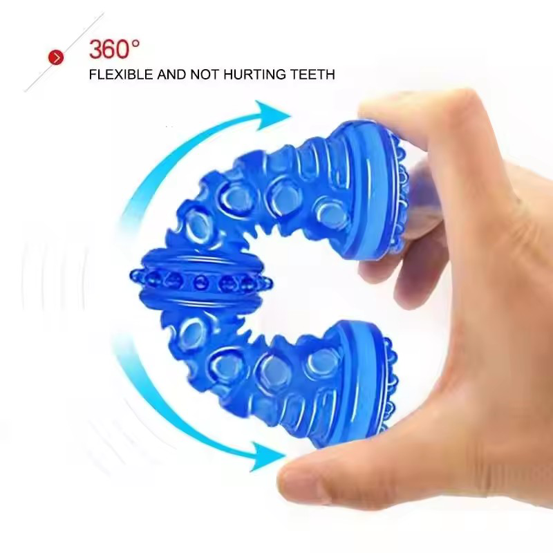 삐걱거리는 고무 강아지 씹는 장난감, 내구성 있는 칫솔 - Teeth Cleaning Dog Chew Bone 리뷰 및 가격