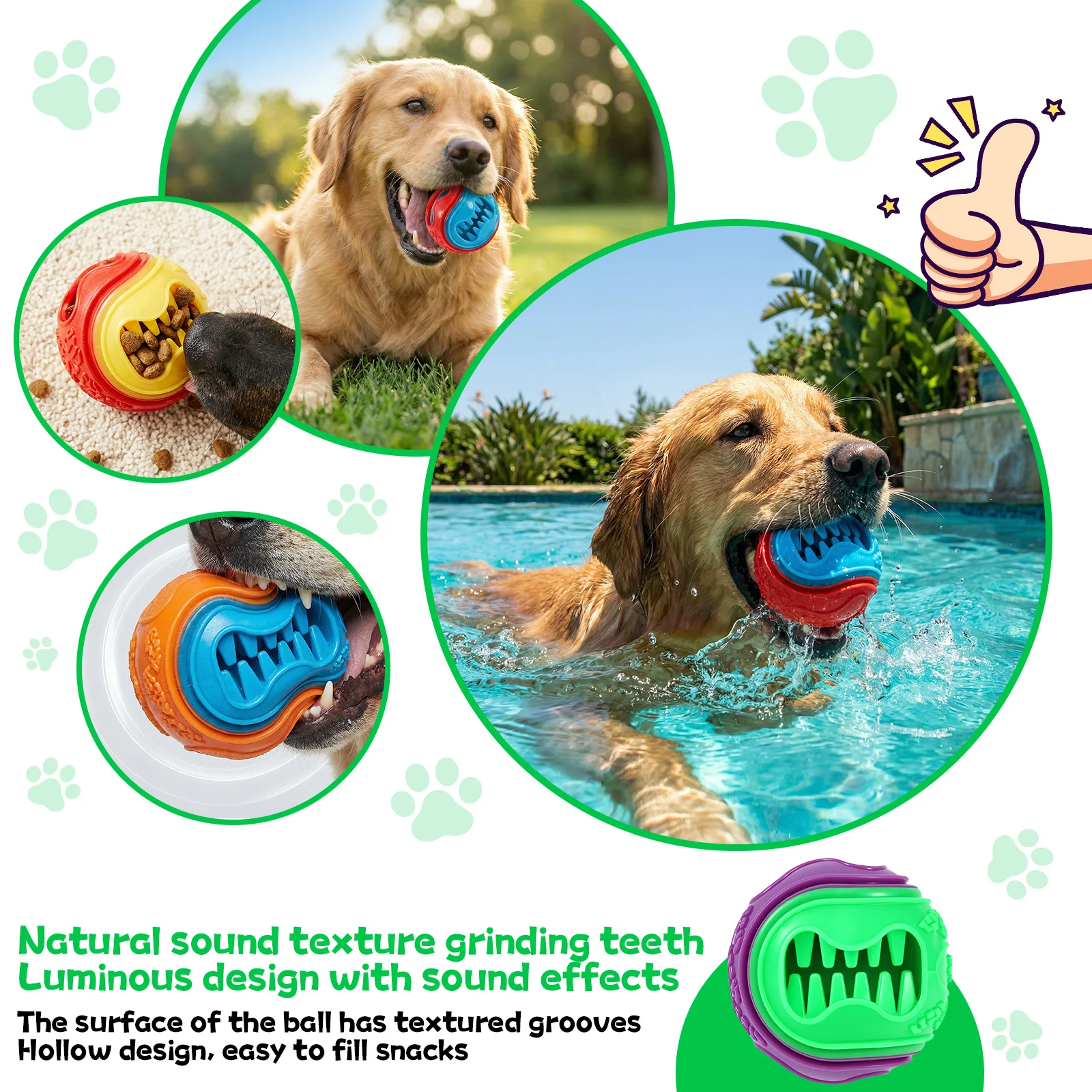 6개입 인터랙티브 강아지 사료 공 고무 놀이 씹는 공  - Rubber Treat Dispensing Dog Toy 리뷰 및 가격