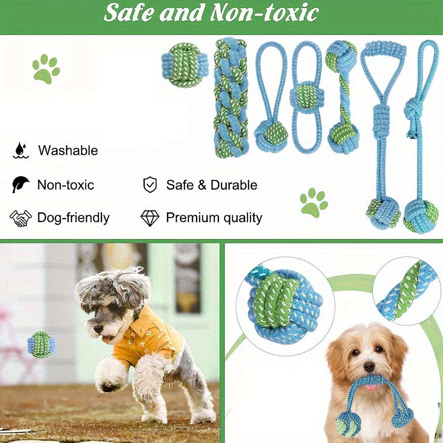 7개의 인터랙티브 매듭 장난감 내구성 훈련 세트, 강아 - Dog Rope Toy Aggressive Chewers 리뷰 및 가격