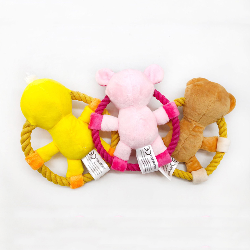 애완 동물을위한 코튼 로프 던지기 장난감 만화 오리 돼 - Flying Disc Dog Training Toy 리뷰 및 가격