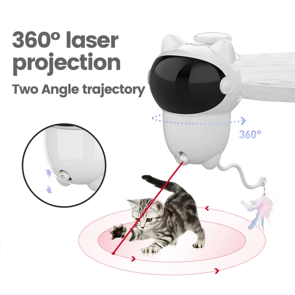 360도 회전하는 고양이 레이저 장난감, 애완동물 레이 - Laser Pointer Cat Toy Automatic 리뷰 및 가격