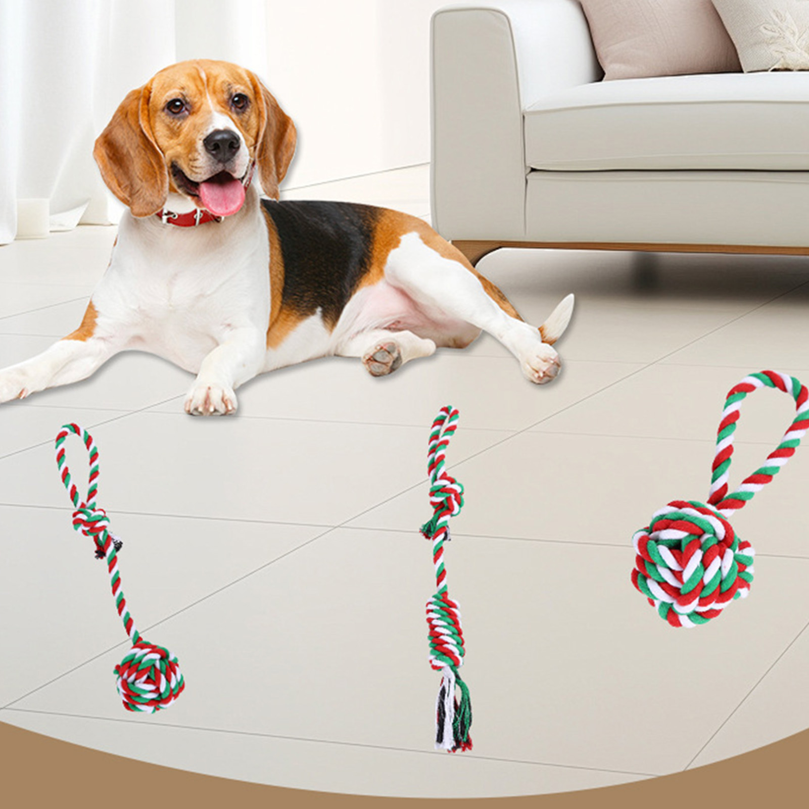 강아지 씹는 로프 장난감 세트 크리스마스 로프 매듭 강 - Dog Rope Toy Aggressive Chewers 리뷰 및 가격